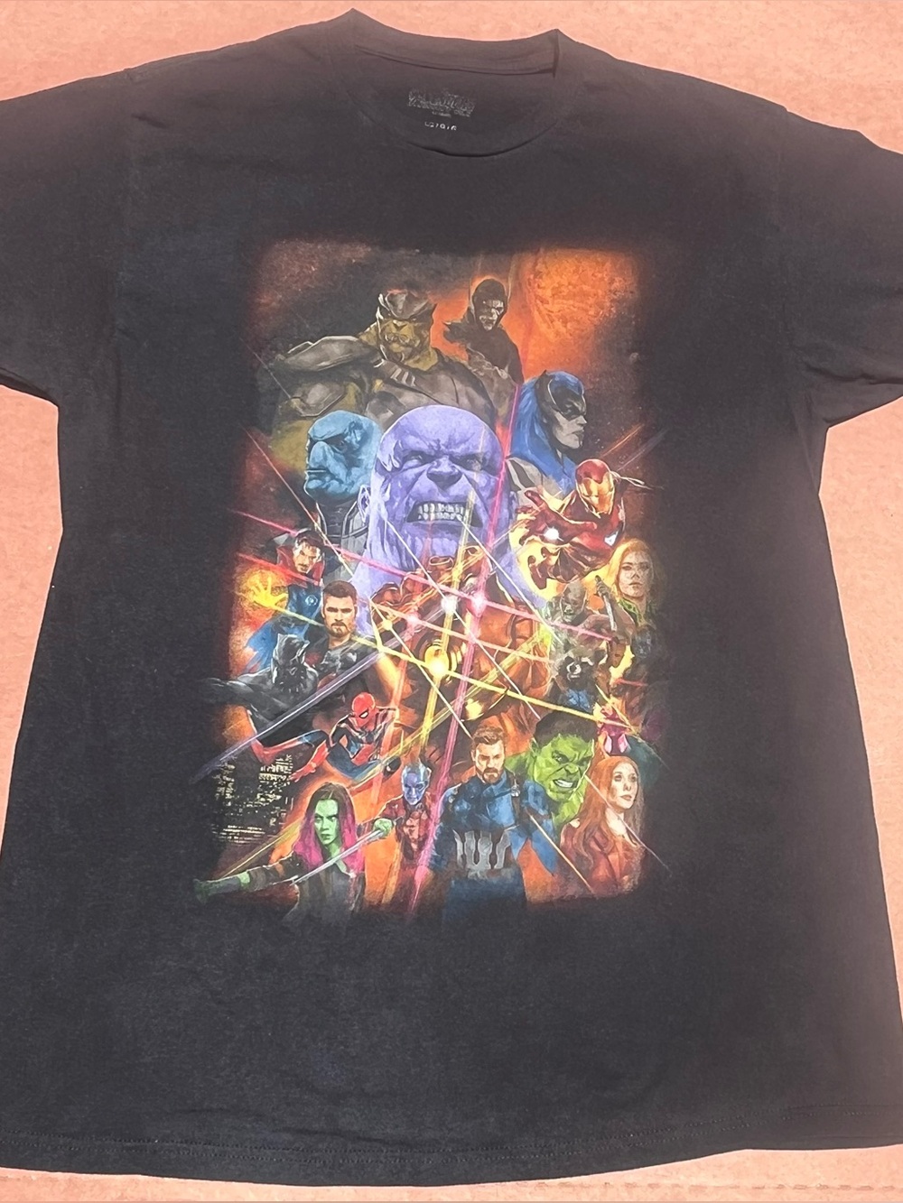 LG Black Avengers Multicolor Graphic Tee